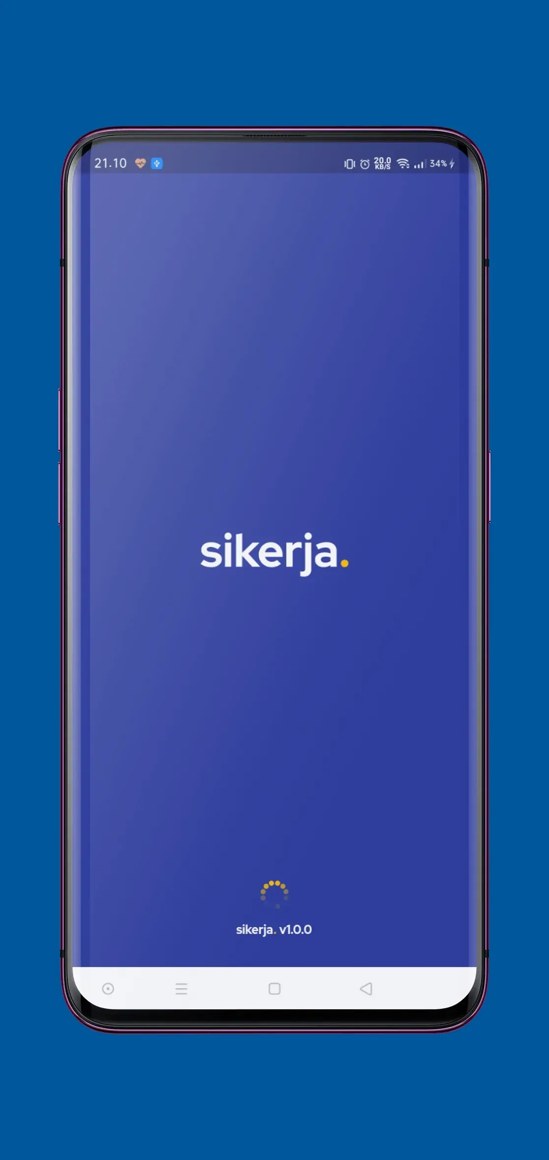 Tampilan onboarding Sikerja